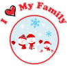 Семья снеговиков и надпись I love My Family