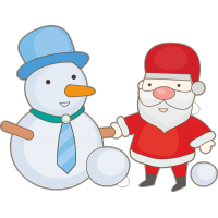 Санта Клаус и снеговик