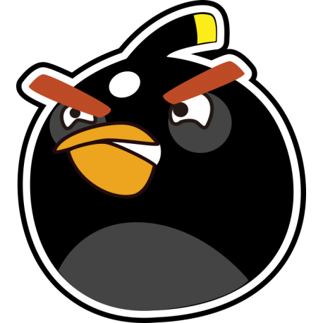 Переводная временная татуировка Черная птица из Angry Birds - неоновая тату