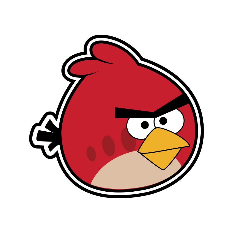 Переводная временная татуировка Красная птица из Angry Birds - неоновая тату