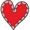 Красное сердце с розовым по краям