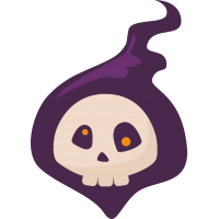 Фиолетовый череп в шляпе