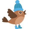 Птица в синий шапке