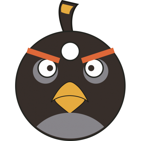 Переводная временная татуировка Черная птица из Angry Birds – Злые Птицы -  неоновая тату
