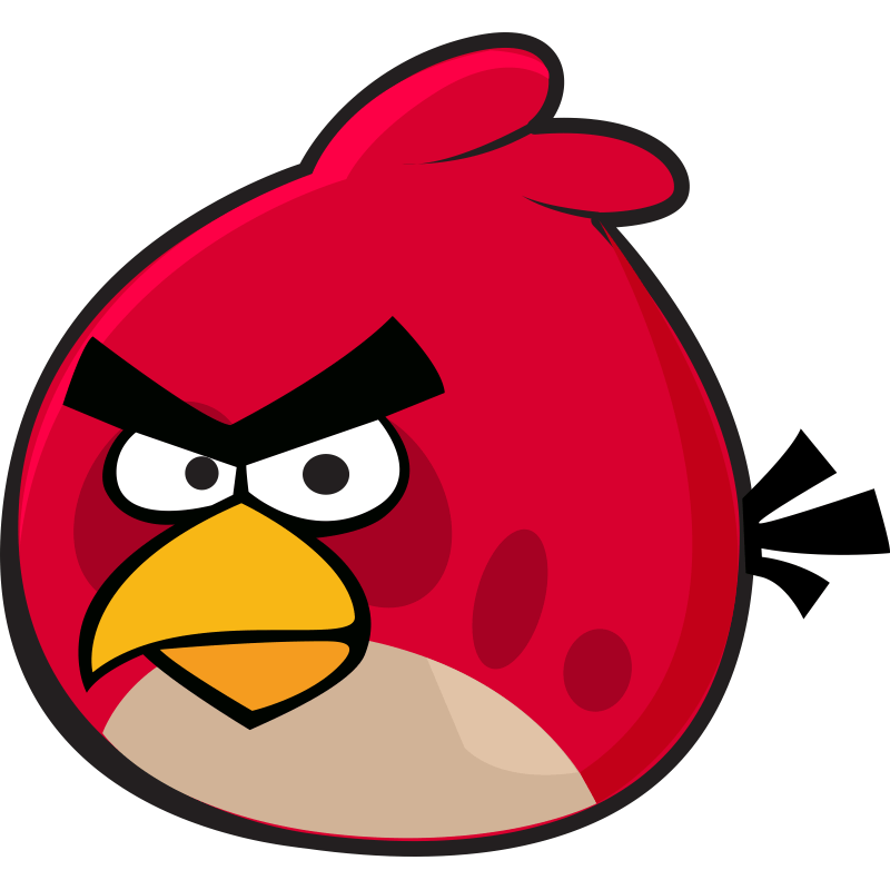 Переводная временная татуировка Красная птица из Angry Birds – Злые Птицы -  неоновая тату