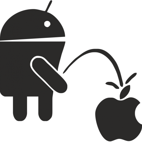 Андроид писает на яблоко эпл