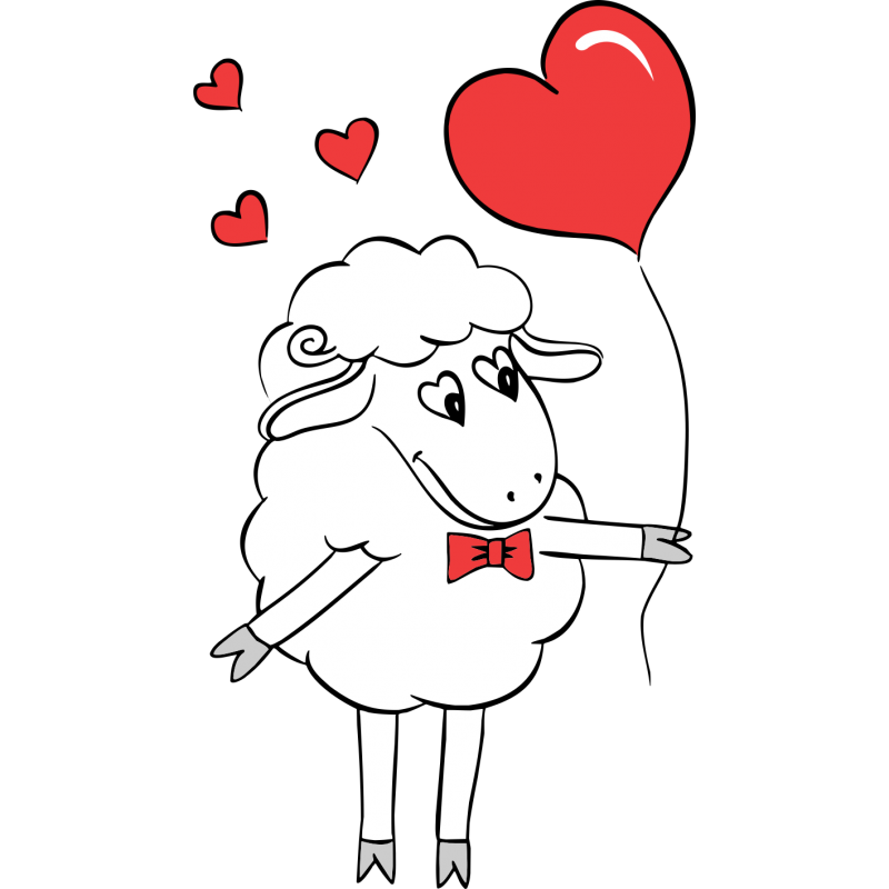 Рисунки на 14 февраля. Влюбленные овечки. Овца с сердечком. Сердце Овечка.