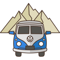 Синий Фольксваген Т1 VW Camper