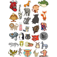 Стикерпак - набор наклеек  животные