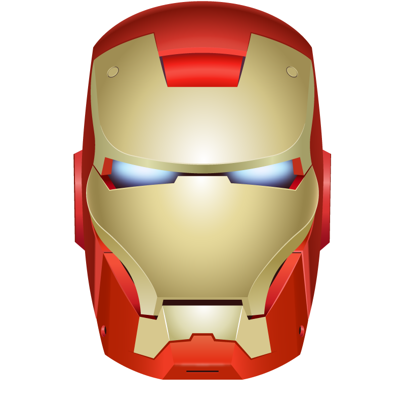 Переводная временная татуировка Шлем Железного Человека (Iron Man) -  неоновая тату