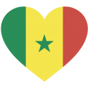 Сердце Флаг Сенегала (Сенегальский Флаг в форме сердца)
