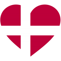Сердце Флаг Дании (Датский Флаг в форме сердца)