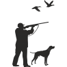 Охотник с ружьем и собакой